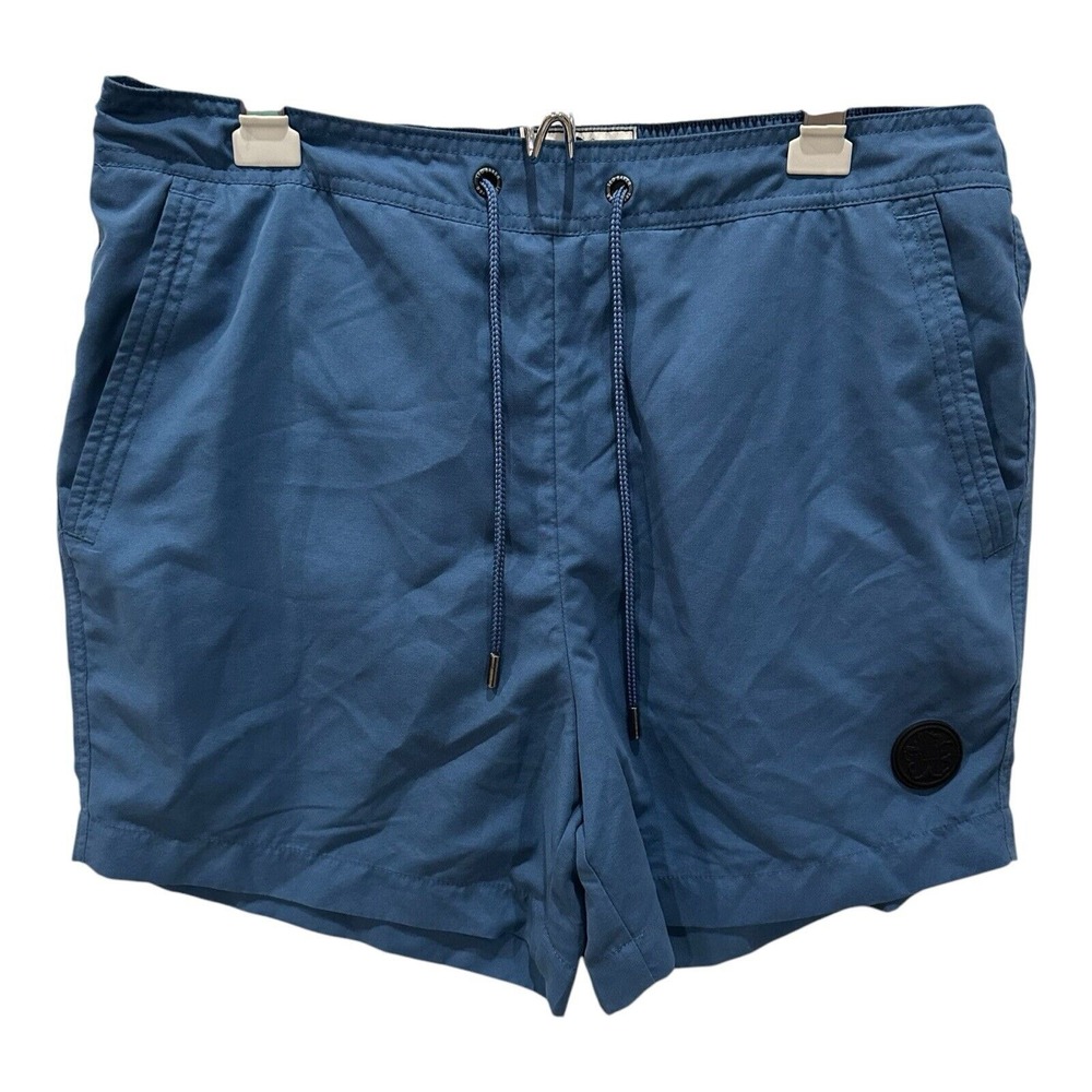 Ted Baker Swim Shorts Mens 4 Trunks Trehil Drawstring‎ London 34x5.5" Blue